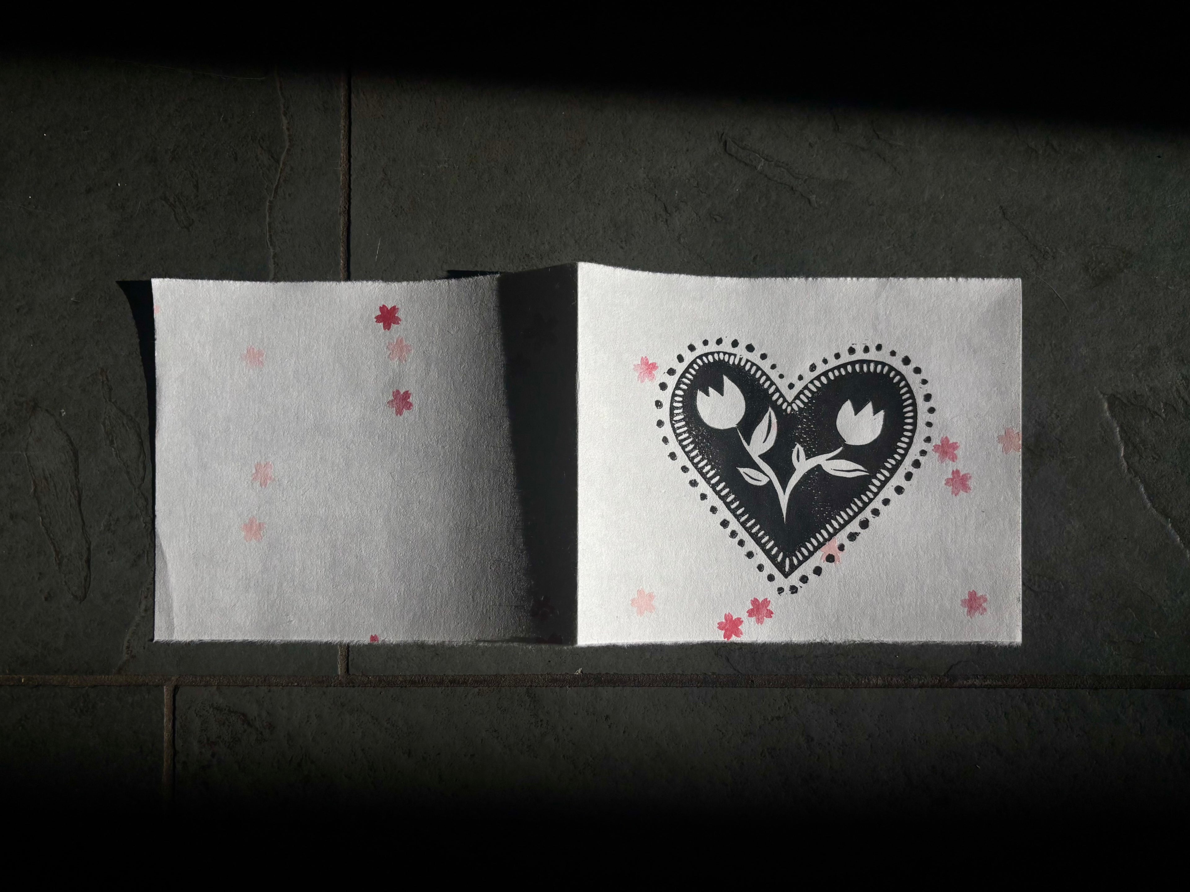 heart shaped locket card